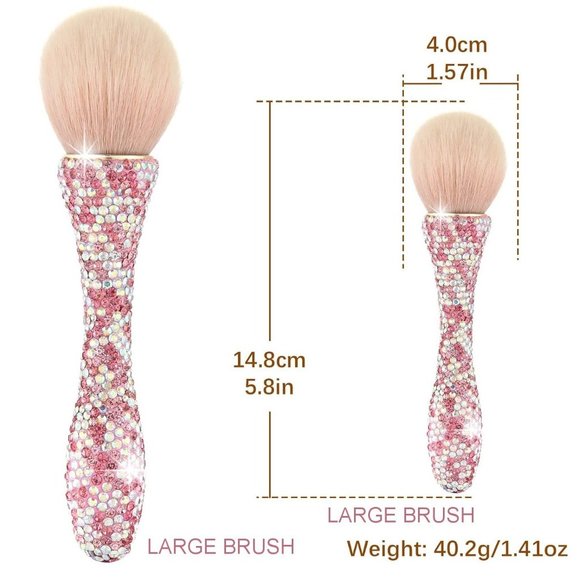 NWT Sparkling Crystal Rhinestone Bling Pink Stocking Stuffers Makeup Bru… - Picture 12 of 17